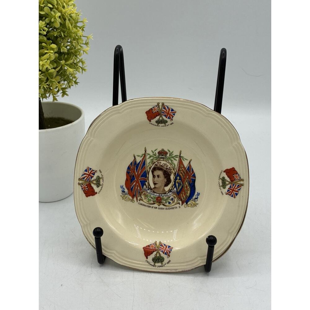 Alfred Meakin 1953 Queen Elizabeth II Coronation Plate England June 2nd 6"
